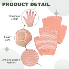 Yoga Gloves Non Slip Fingerless Pilates Gloves Orange