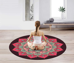 Pilates Mat round Oversize Yoga Mat Suede Rubber Non-Slip Dia 140Cm Exercise Mat