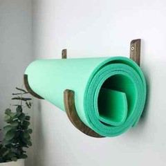 Plywood Yoga Sport Gymnastics Mat Hook Home Gym Storage Wall Holder Foam Roller