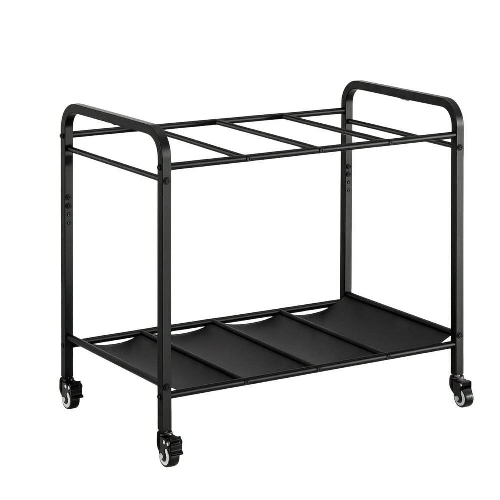 Exercise Mat Storage Rack Freestanding Rolling Gym Storage Rack with Wheels