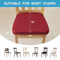 Chair Cushions for Dining Chairs Set of 4, Non Slip Kitchen Chair 4 Pack Red