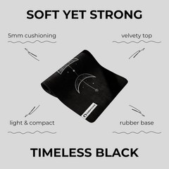 Yoga Mat With Strap 5mm Non Slip Suede & TPE – Moon Black Eco-Friendly Fitnes…