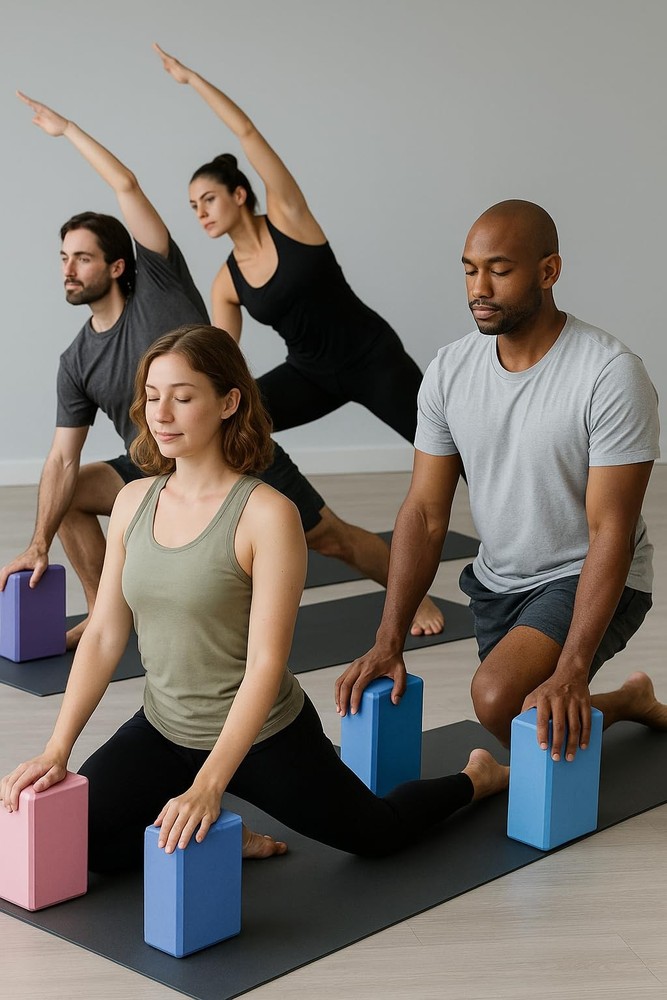 10xSport Yoga Blocks 2 Pack with Strap, Non-Slip Foam Support Pink