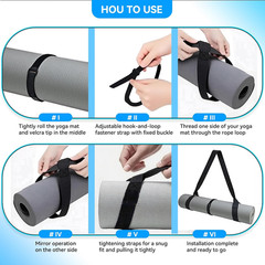 Adjustable Yoga Mat Strap Carrier, Thick Wide Yoga Mat Holder with Hook-And-Loop