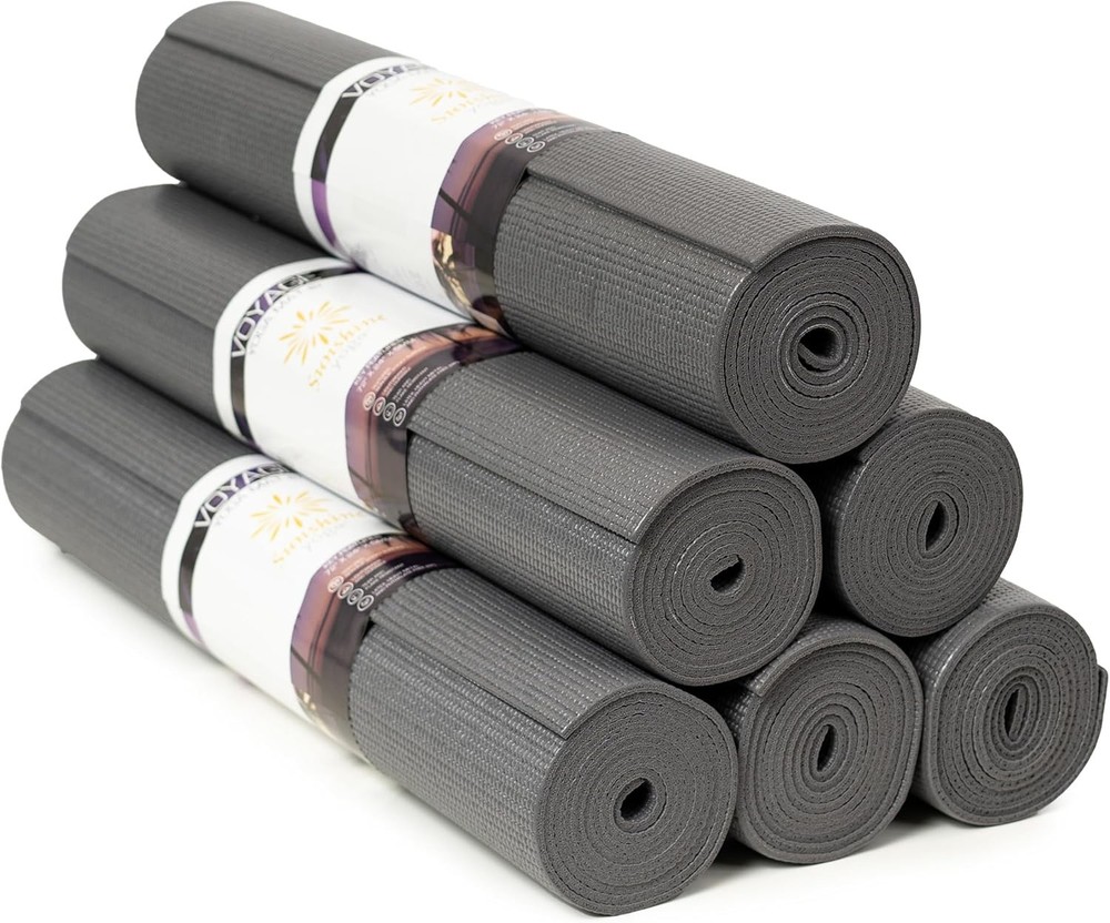 Voyage Yoga Mat 6 Pack 72″ x 24″ Professional Studio & Gym Bulk Yoga Mats 5mm US