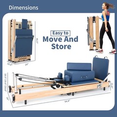 SUNYRISY Pilates Reformer Workout with Reformer Box Jump Board for Studio Gym
