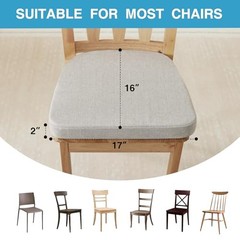 Chair Cushions for Dining Chairs Set of 4, Non Slip Kitchen Chair 4 Pack Beige