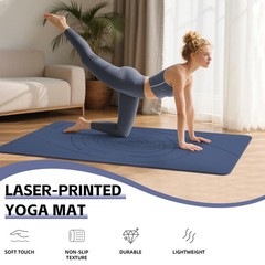 Large Yoga Mat Thick, 76″x32″x0.31″Wide POE Exercise Mat with Non-Slip Surfac…