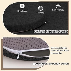 Round Chair Cushions for Dining Chairs Non Slip High 16x16x2 inch Black