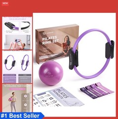 Pilates Ring Set 14 Inch Magic Circle with Padded Handles Mini Ball Resistance