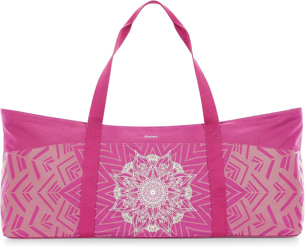 Yoga Mat Bag, Extra Large Canvas Gym Bag with Waterproof Pocket Metal Zipper, Fi