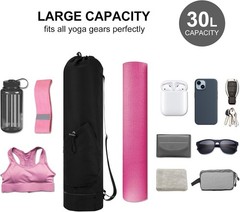 sportsnew Yoga Mat Bag with Water Bottle Pocket and Bottom Wet Pocket, Exercise