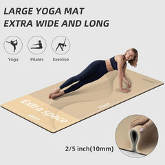 Extra Thick Large Yoga Mat 76″x40″ Non-Slip Fitness Mat with Carrying Strap