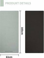 Yoga Mat with Strap, 1/3 Inch Extra Thick Yoga Mat Double-Sided Non Slip, Profes
