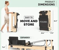Foldable Pilates Reformer Oak Wooden- We Ship To Puerto Rico