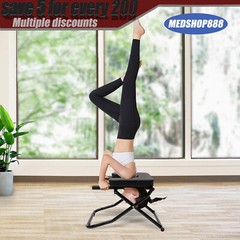 Black Yoga Headstand Bench Upside Down Chair for Balance Training Exercise US