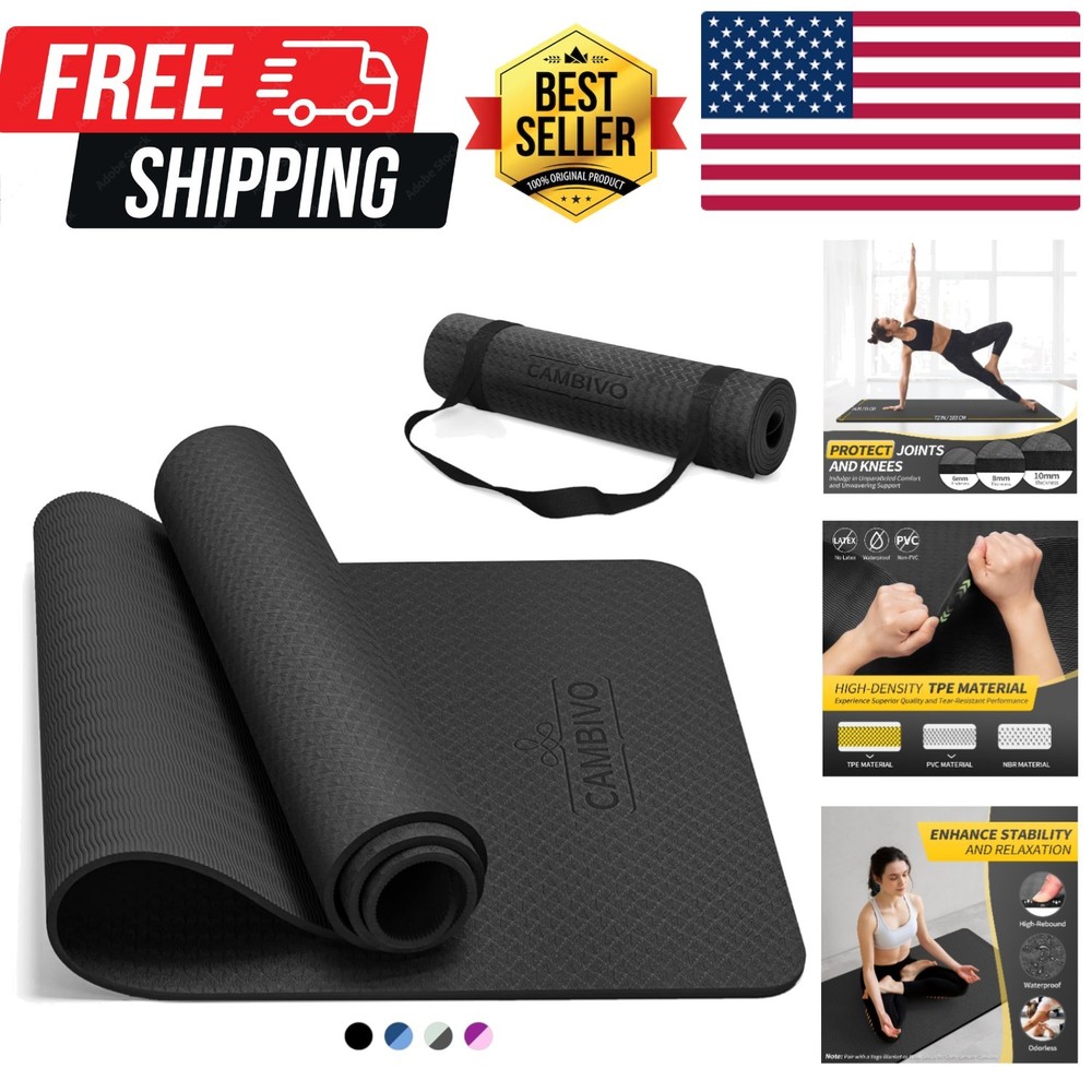 Yoga Mat for Women Men Kids, 1/3 & 1/4 & 2/5 Inch Extra Thick Yoga Mat Non Sl…