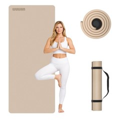 10 mm Yoga Mat 72″x26″ TPE Non-Slip Exercise Mat 0.4″ Thick, Easy-to-Carry Fi…