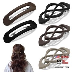 French Flat Barrette Clips – Lightweight Plastic – 5 Pieces