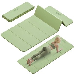 Foldable Yoga Mat, 74″Lx32″Wx1/3″Thick, Folding Exercise Mat, Non-slip Wide P…