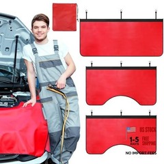 4 Pcs Magnetic Fender Protector Cover for Mechanics Large Leather Red