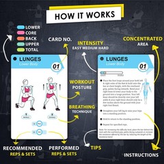 Flexies Pilates Bar Workout Cards 58 Exercise Cards Postures Breathing Tips