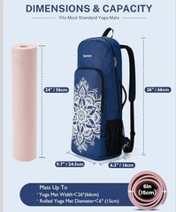 Large Gym Backpack with Wet Compartment – Yoga Mat Carrier, Dual Carry