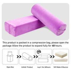 JZHLLA 2 PCS Yoga Bolster Pillow Set Washable Velvet Cover Meditation Bolster…