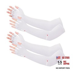 UV Protection Gloves – Non Slip Sunblock Gloves for Summer Outdoor 2pairs White