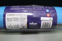 Bollinger premium no-slip yoga mat with carry strap and piped edges Blue