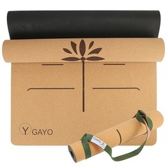 Premium Yoga Cork Mat | 5mm Thick Natural Tree Rubber Base and Bigger Mat for…