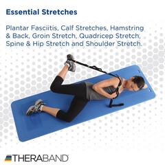 THERABAND Stretch Strap with Loops to Increase Flexibility, Portable, Black