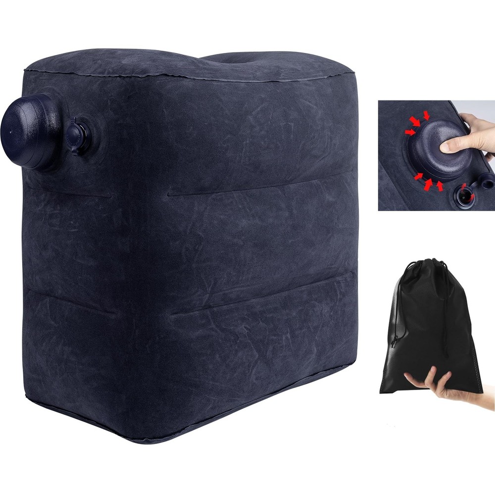 Inflatable Foot Rest for Air Travel,Airplane Travel Foot Rest Adjustable Heig…