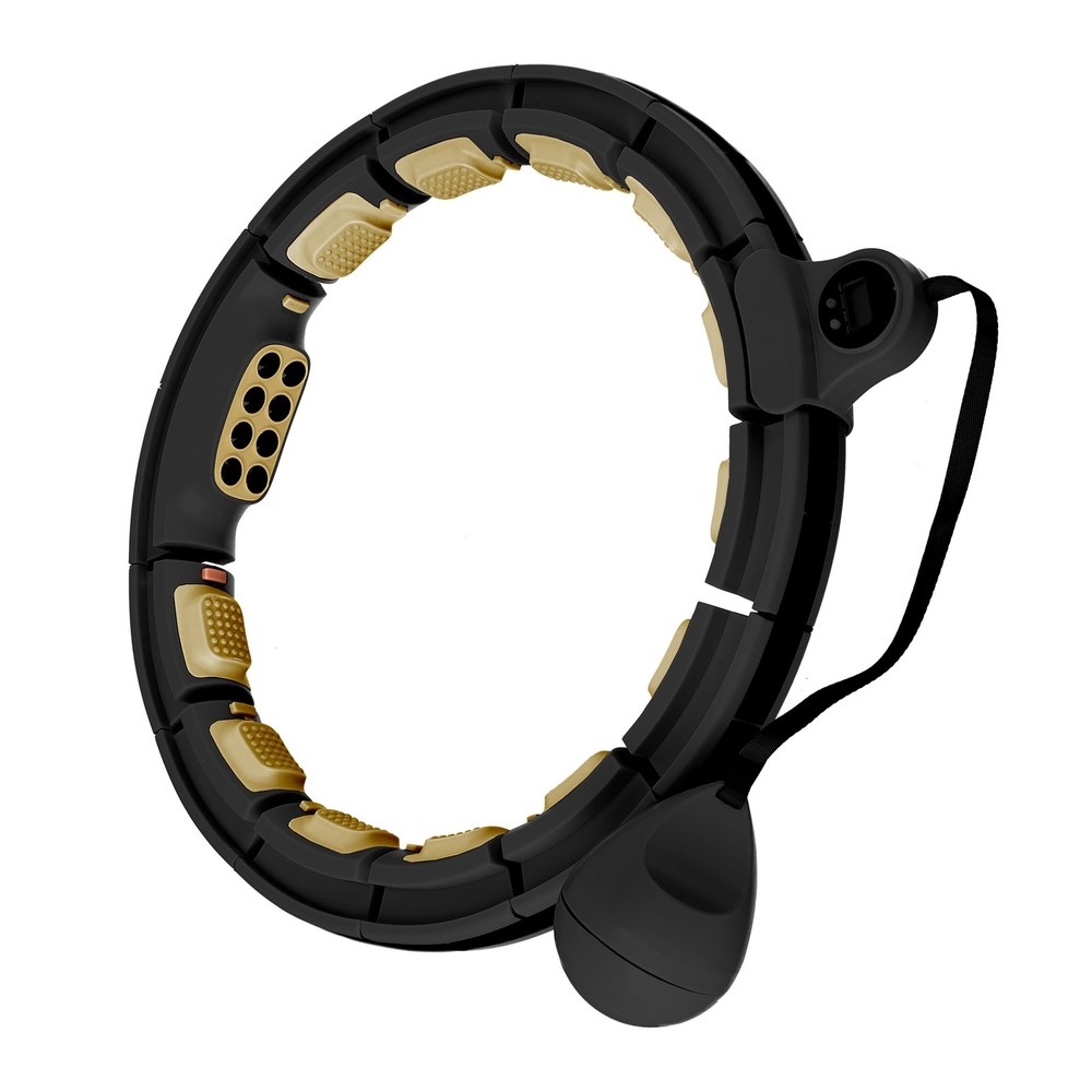 5908261681622 HHM13 NEW HULA HOP BLACK/GOLD Z MAGNESAMI I OBCIĄŻNIKIEM + LICZNIK