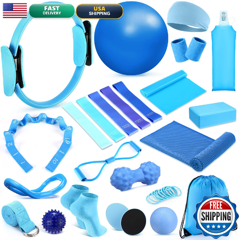 Halloscume 24 Pcs Home Pilates Essentials Kit For Women Pilates Equipment Ring