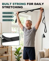 Non-Elastic Stretching Strap with Loops for Physical Therapy & Rehab, Knee Hi…
