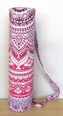 Indian Pink New Ombre Mandala Bag With Shoulder Strap Yoga Mat Carrier Yoga Bags