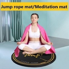 Jump Rope Mat 49” Round Non-Slip Pad 1/4” Thick Durable Workout Shock