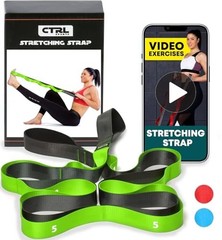 Non-Elastic Stretching Strap with Loops – Yoga & Physical Therapy Band for Flexi