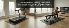 Foldable Walking Pad Mat, High-Density PVC Treadmill Mat for Hardwood Floors &