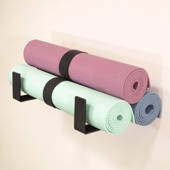 X-Large Yoga Mat Storage Rack Foam Roller Wall Hooks 3 Exercise Mats Organizer