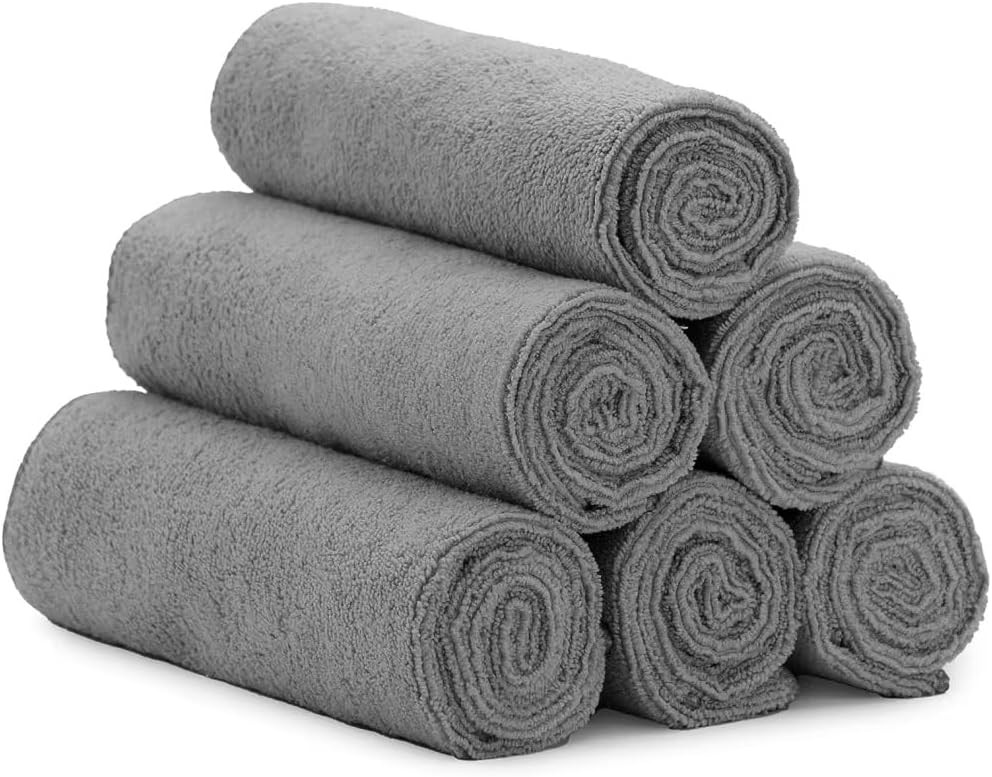 Quick D. Microfiber Gym Towels 16×27 Inch – 5 Pack, Quick Dry, Soft &