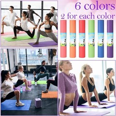Yoga Mats Bulk 68x24x0.12 Inch Non Slip Exercise Gym