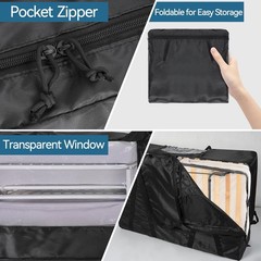 Folding Mattress Storage Bag, Fits 4″ Single Mattress 650D Oxford Cloth Trifo…