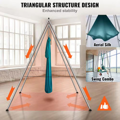 Aerial Yoga Frame and Yoga Hammock 9.67 Ft. H Professional Yoga Swing Stand Come