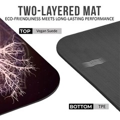 Hightop Yoga Mat, Tree-of-Life, 1/4″ Thick, Non Slip, Printed Design, With Ca…