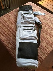 NEW Kyodan Yoga Mat Bag Gray, Fabric Mat Holder,Shoulder Strap Drawstring Pouch