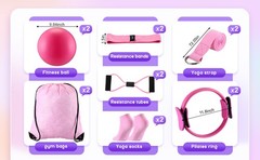 Pilates Equipment Kit for Home Workout Pilates Ring and Ball Set for Women 12”
