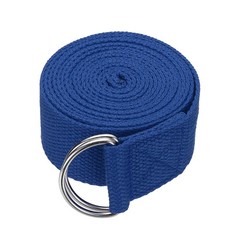 Yoga Strap with Adjustable Metal D Ring Buckle, 8.2ft & Blue