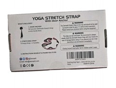 10-Loop Yoga Strap with Door Anchor; Stretch Strap for Flexibility, Deep